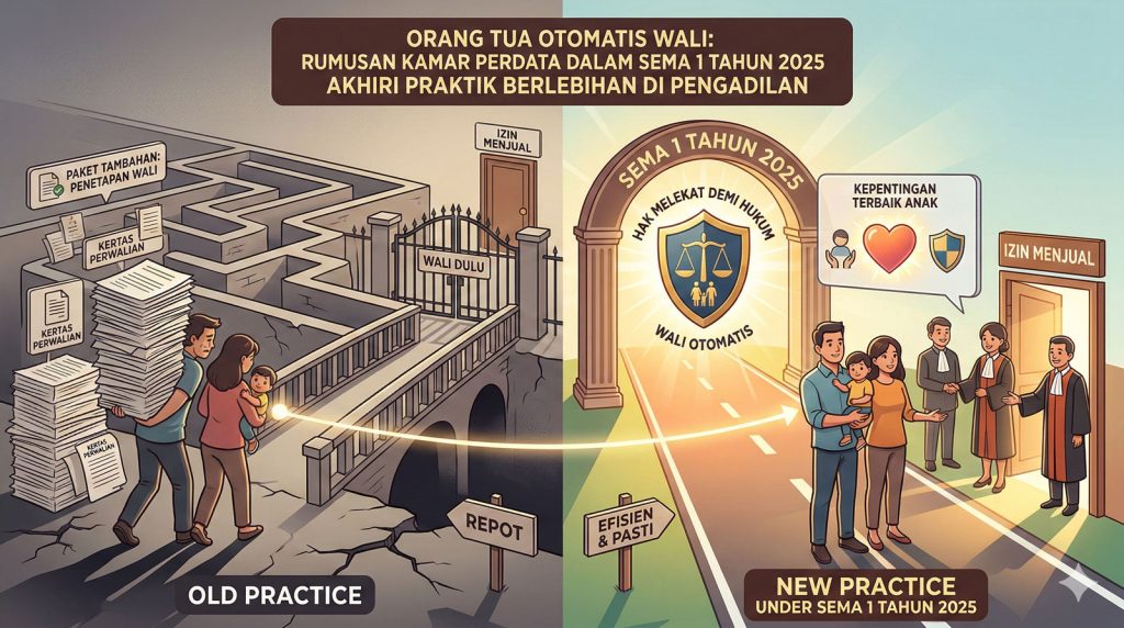 Orang Tua Otomatis Wali : Rumusan Kamar Perdata Dalam SEMA 1 Tahun 2025 Akhiri Praktik Berlebihan di Pengadilan