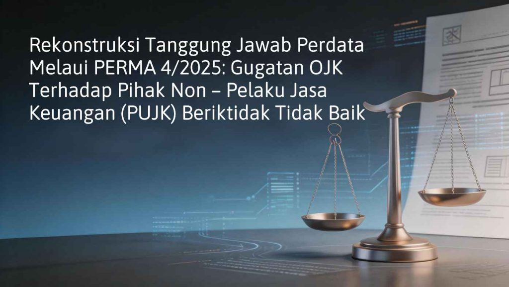 Rekonstruksi Tanggung Jawab Perdata Melalui PERMA 4/2025: Gugatan OJK Terhadap Pihak Non – Pelaku Jasa Keuangan (PUJK) Beriktikad Tidak Baik