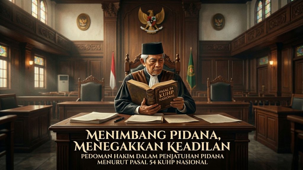 Menimbang Pidana, Menegakkan Keadilan: Pedoman Hakim dalam Penjatuhan Pidana Menurut Pasal 54 KUHP Nasional