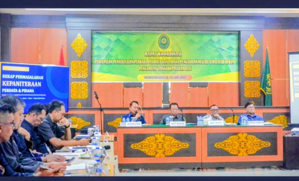 Rapat Koordinasi Percepatan Penyelesaian Perkara di PT Kepulauan Riau: Peradilan Cepat, Transparan, dan Adaptif Hadapi KUHP-KUHAP Baru