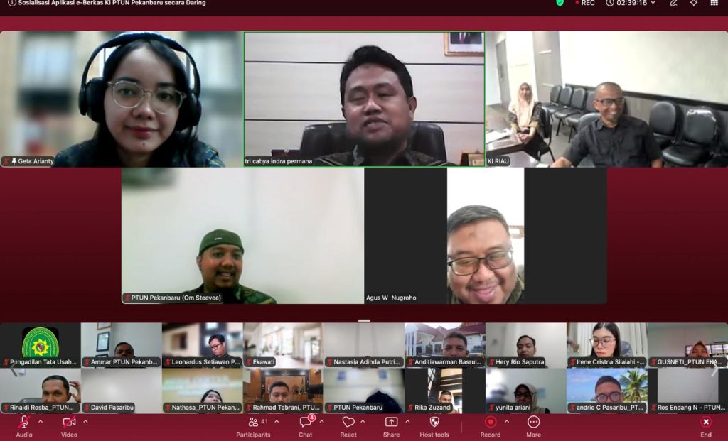 Pengadilan Tata Usaha Negara Pekanbaru dan Komisi Informasi Perkuat Sinergi Keterbukaan Informasi melalui Inovasi Aplikasi e-Berkas KI