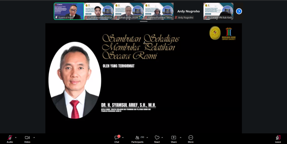 Kepala BSDK MA RI Resmi Buka Pelatihan Teknis Yudisial Implementasi KUHAP dan Pendalaman KUHP Gelombang 3 Tahun 2026 : Apa Saja yang Dibahas?