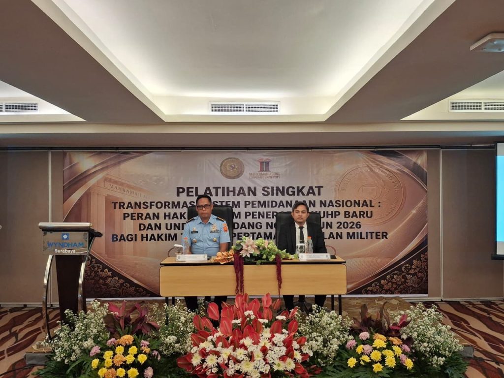 Penutupan Pelatihan Singkat Transformasi Sistem Pemidanaan Nasional bagi Hakim Peradilan Militer