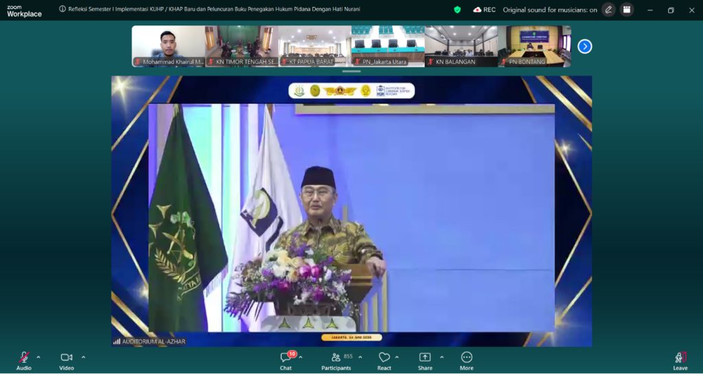 KUHP dan KUHAP Baru Sebagai bentuk Kesepakatan Bangsa yang Harus dipatuhi: Refleksi Semester I bersama Jimly Asshiddiqie di Al-Azhar