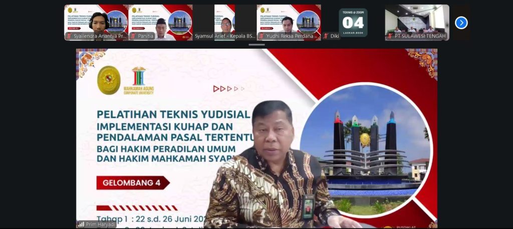 Catatan Pembukaan Pelatihan Teknis Yudisial Implementasi KUHAP dan Pendalaman Pasal Tertentu KUHP Gelombang IV