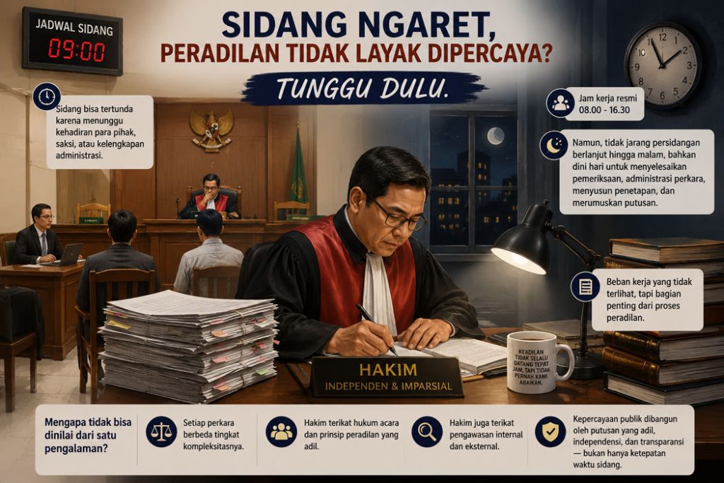 Sidang Ngaret, Peradilan Tidak Layak Dipercaya? Tunggu Dulu.