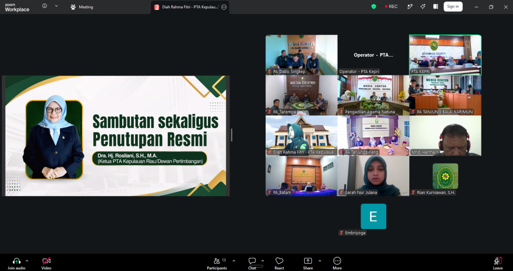 Tutup Bimtek, Ketua PTA Kepri Dorong Satker Raih Predikat Informatif