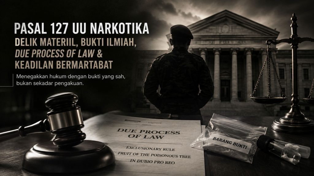 Penerapan Pasal 127 Ayat (1) Huruf A Undang-Undang Nomor 35 Tahun 2009 di Lingkungan Peradilan Militer-Paradoks Pembuktian Ilmiah (Scientific Evidence) dan Cacat Prosedural dalam Keadilan Bermartabat