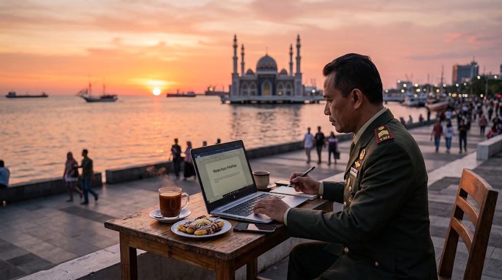 Senja di Losari dengan Secangkir Saraba dan Sepiring Pisang Epe
