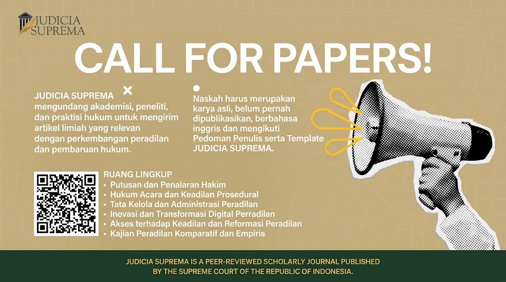 Jurnal MA JUDICIA SUPREMA Buka Peluang Publikasi Ilmiah, Ajak Akademisi dan Praktisi Hukum Berkontribusi
