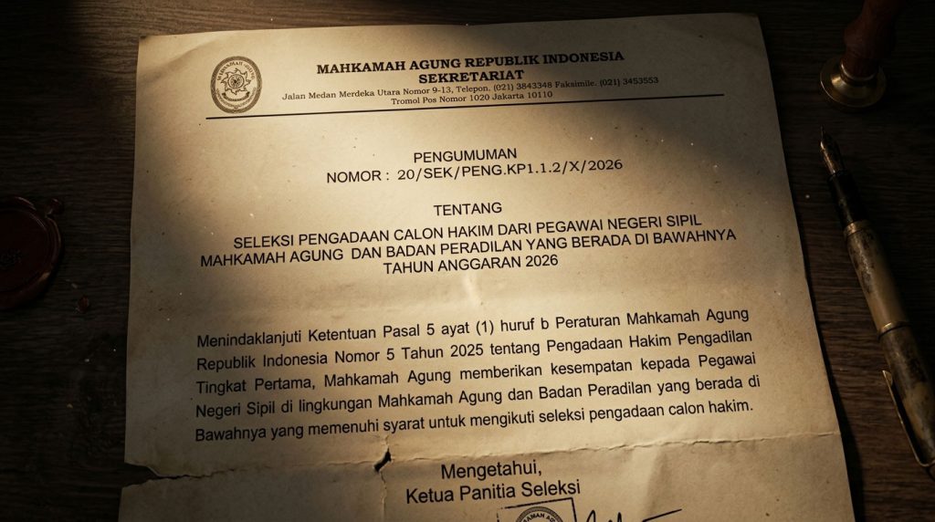 MA Buka Seleksi Calon Hakim dari PNS Tahun 2026, Apa saja Ketentuannya?