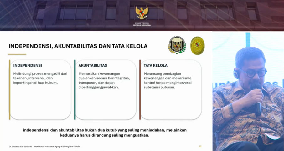 Wakil Ketua MA Non Yudisial: Komisi Yudisial Harus Jadi Penyempurna Kekuasaan Kehakiman demi Independensi Peradilan