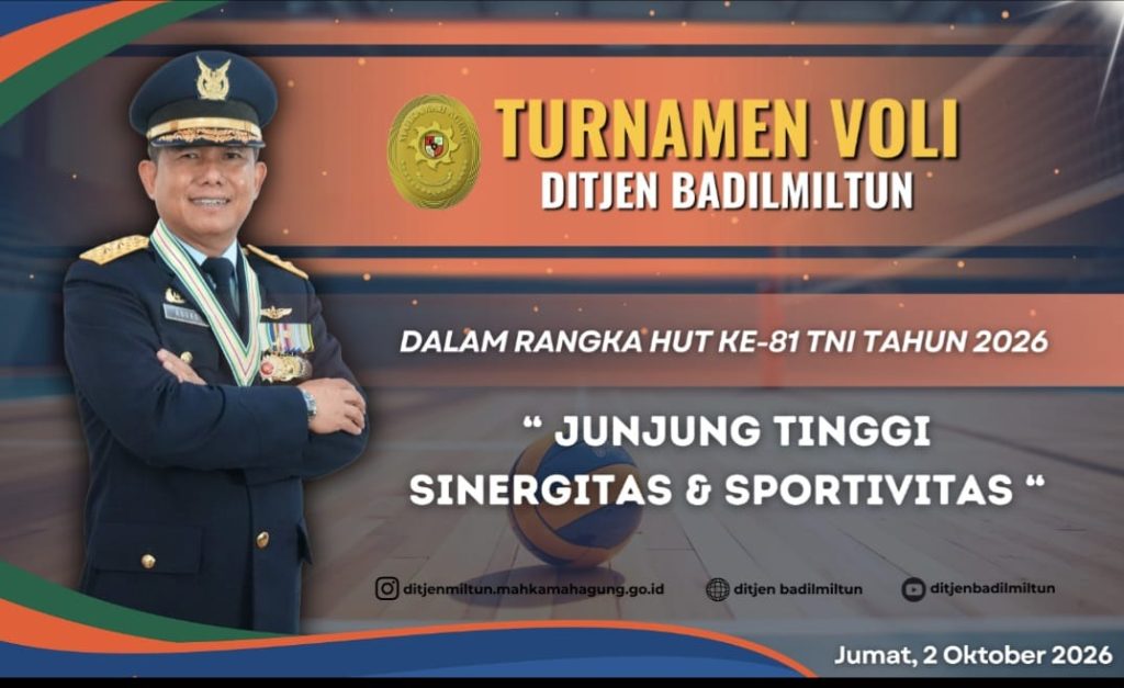 Semangat Sinergitas dan Sportivitas Warnai Turnamen Perdana Bola Voli Antar-Satker Badilmiltun
