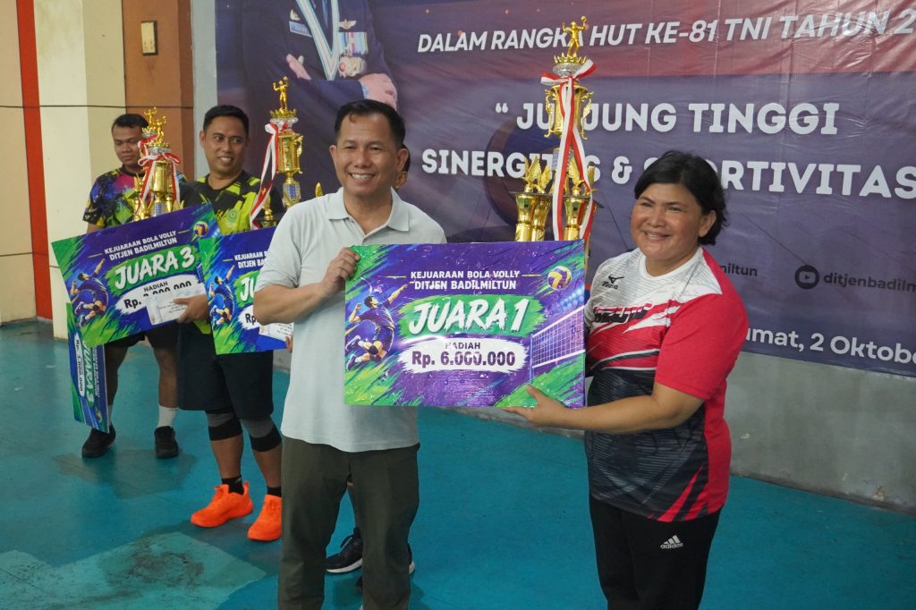 Dilmil II-06 Jakarta Tampil Juara I, Turnamen Bola Voli Badilmiltun Teguhkan Sinergitas dan Sportivitas