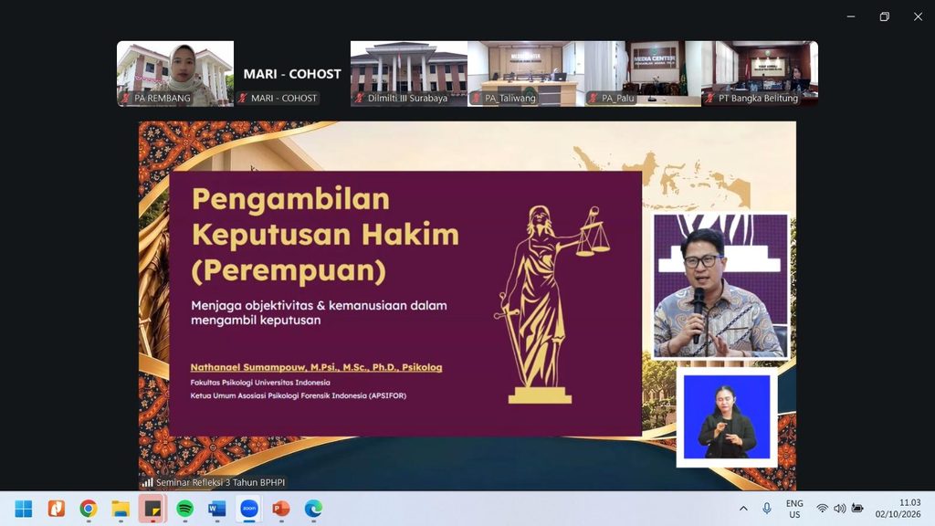 Tiga Tahun Berkiprah, BPHPI Refleksikan Perjalanan dan Tantangan Hakim Perempuan di Era Digital